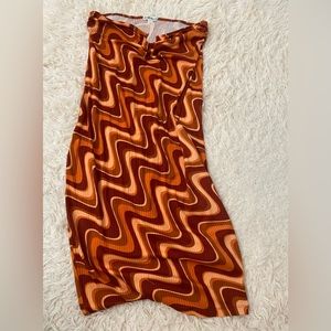 Orange swirly printed Skirt